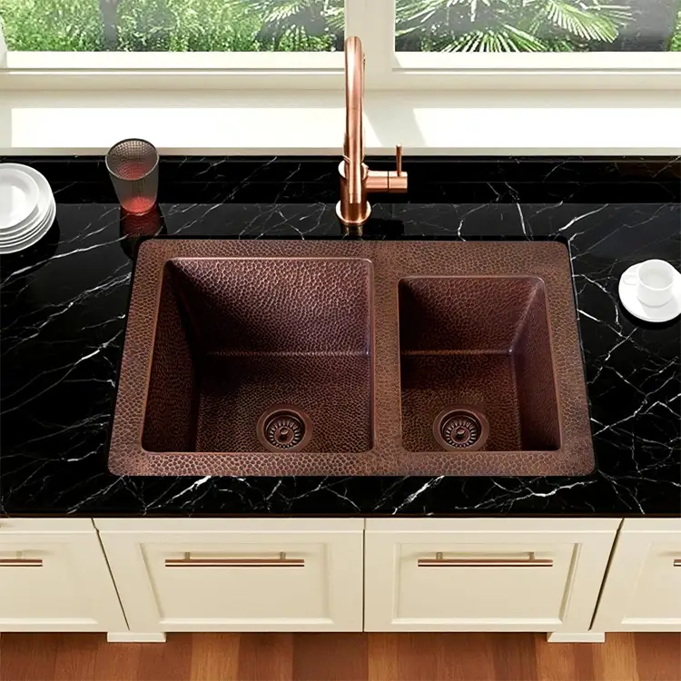 ct copper tailor 33' copper undermount kitchen 60 40 double bowl sink ct copper tailor 33' copper undermount kitchen 60 40 double bowl sink